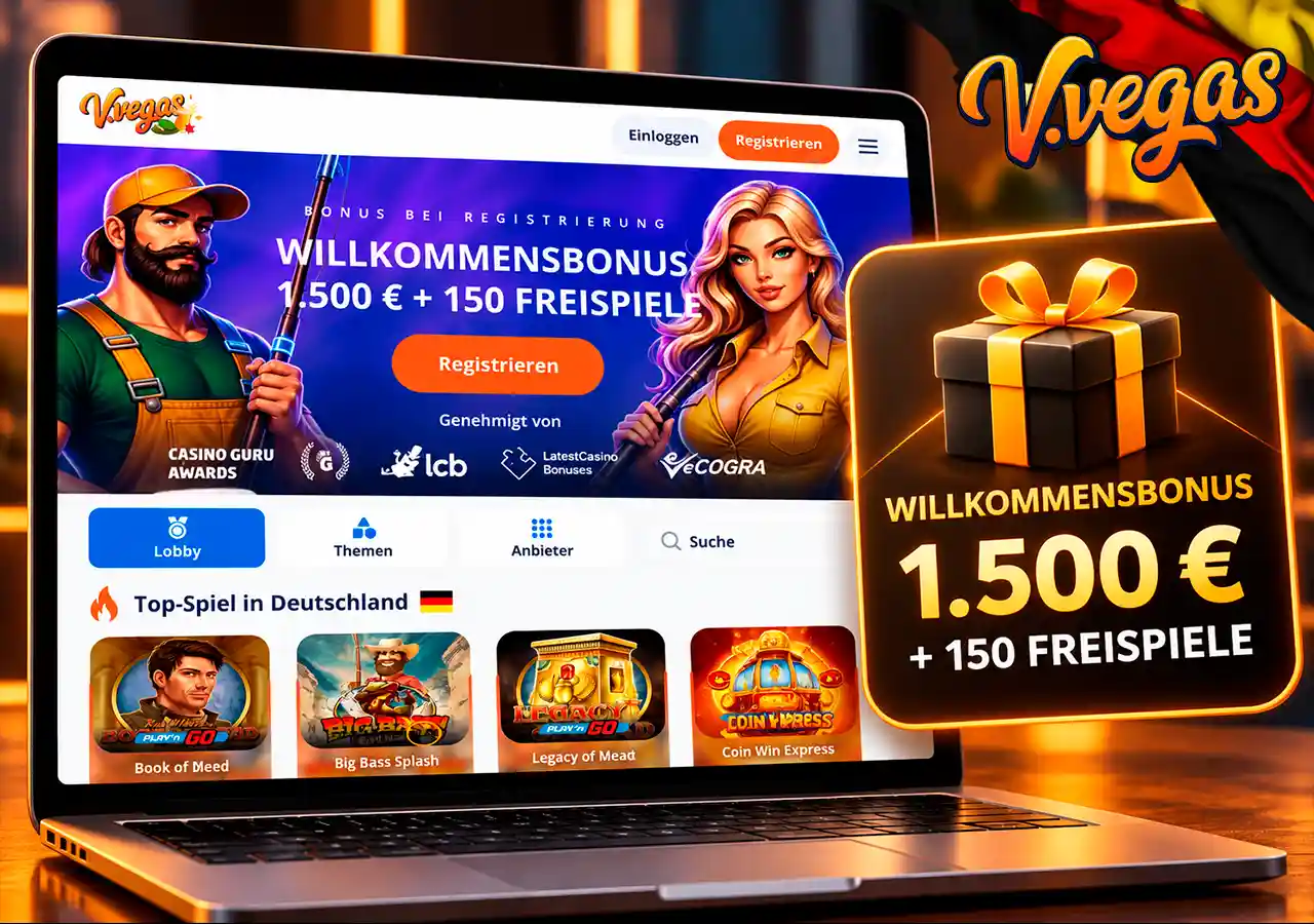 Bonusseite auf Laptop mit kompakter Übersicht der wichtigsten Willkommensbonus-Daten.