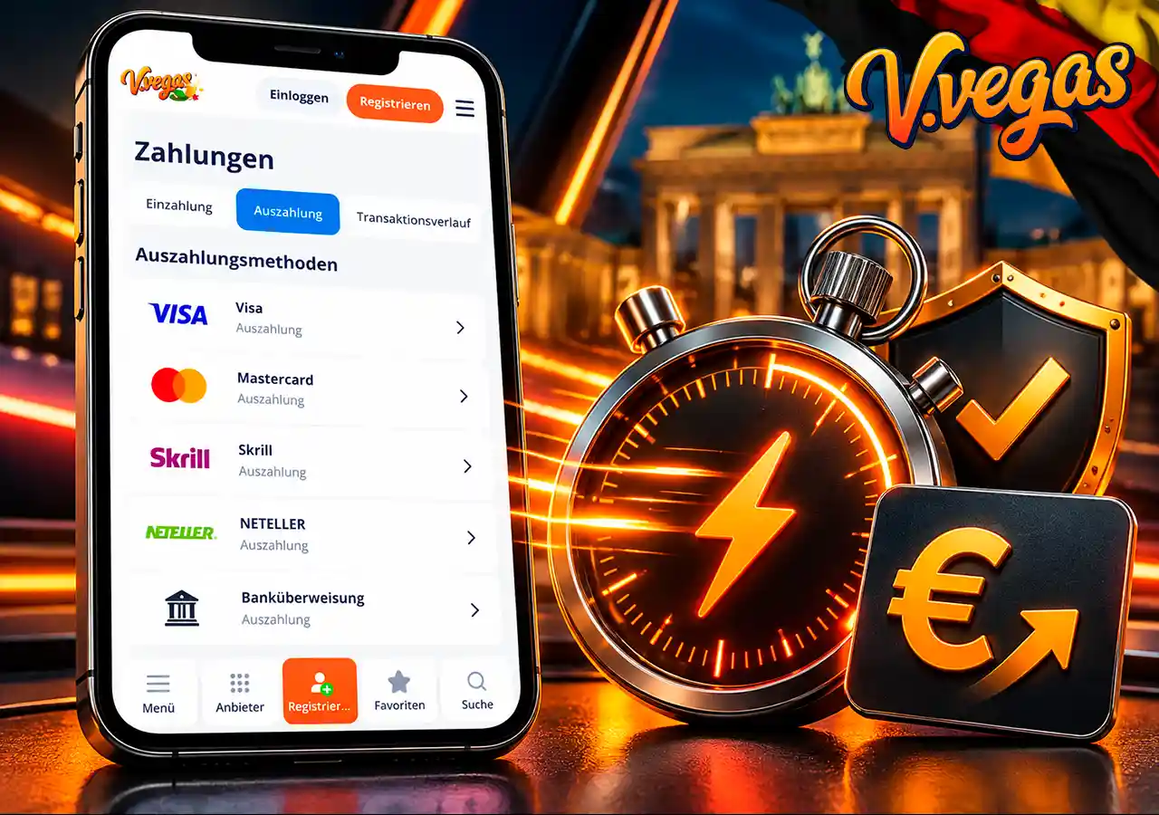 Casino-Auszahlung auf Mobilgerät mit Stoppuhr, Euro-Symbol und Verifizierungsprüfung.